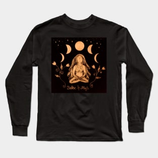 Meditation Yoga under moon phases Long Sleeve T-Shirt